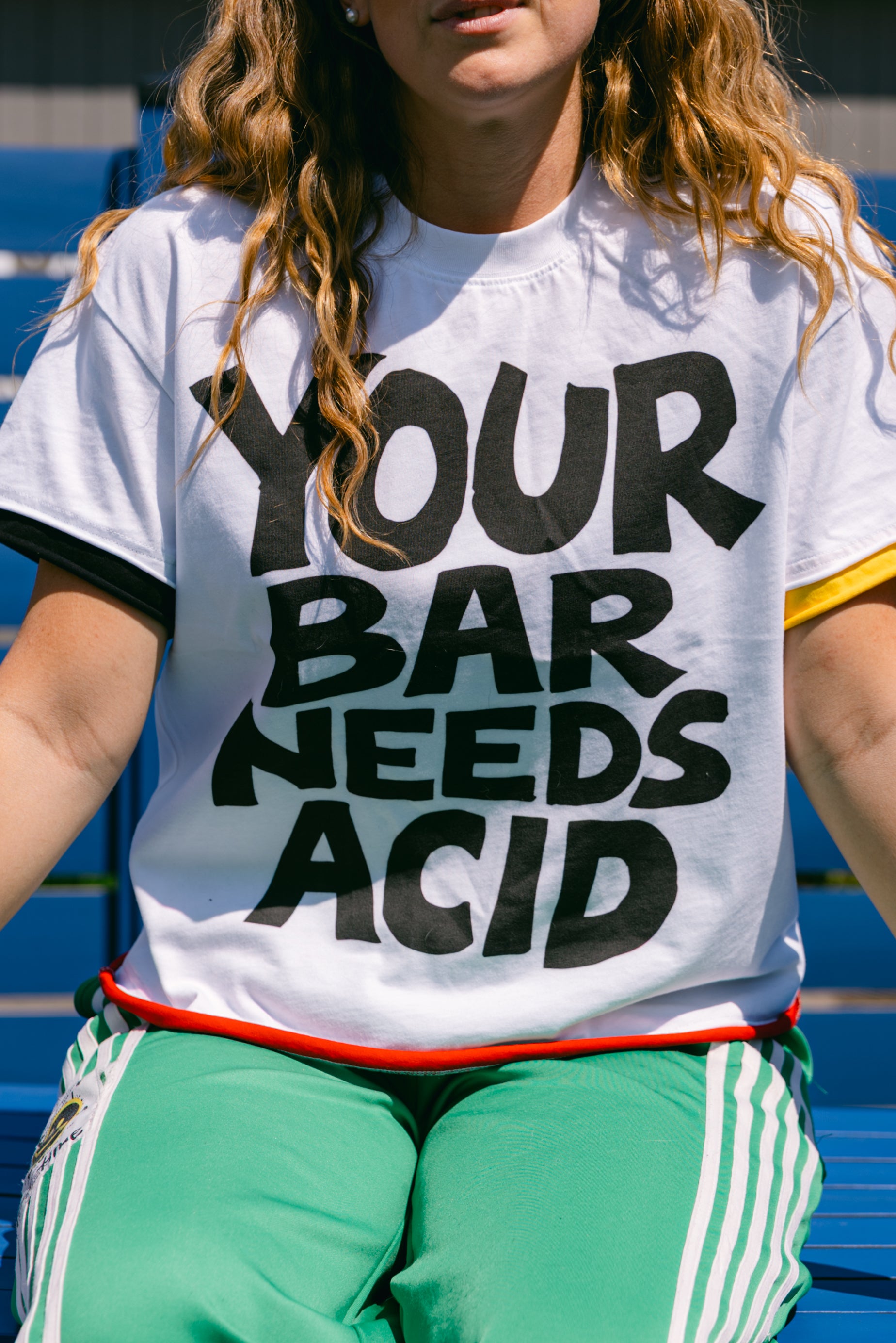 YOUR BAR NEEDS ACID Colorful Boxy T-Shirt