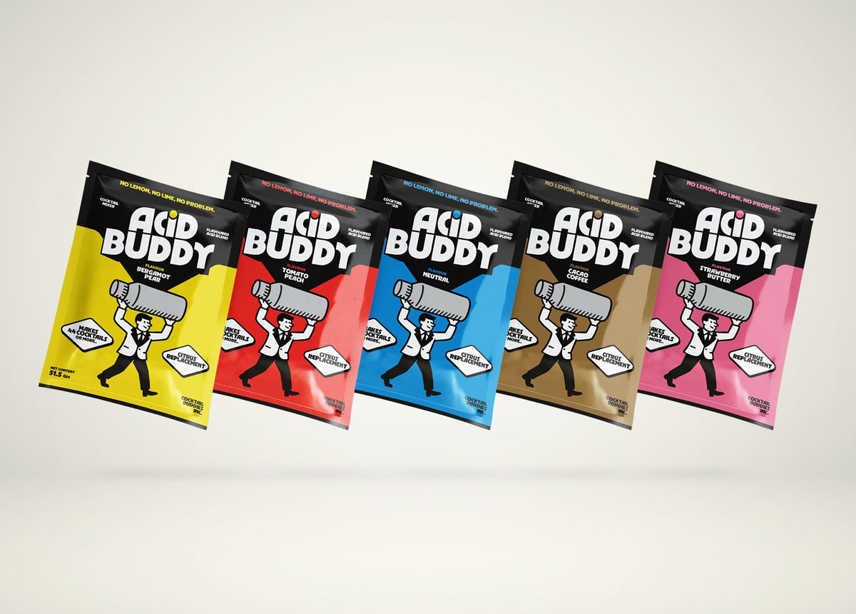 Acid Buddy Mixed Box - 200 Pouches (40 of Each Flavor)